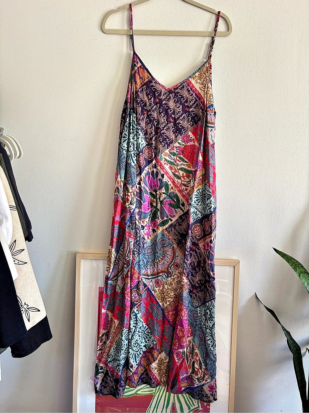 NWT Natural Life Patchwork Gracie Maxi Dress Paisley Purple & Pink XL